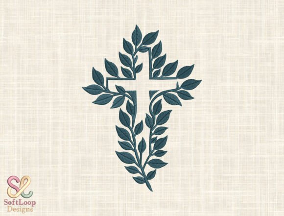 Botanical Leafy Cross Embroidery Design Review